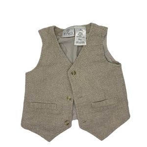 4/$12 💥♻ FAO Infant Boys Khaki Light Brown Tan Vest | Size 3m | 671